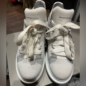 Alexander McQueen White & Silver Sneakers